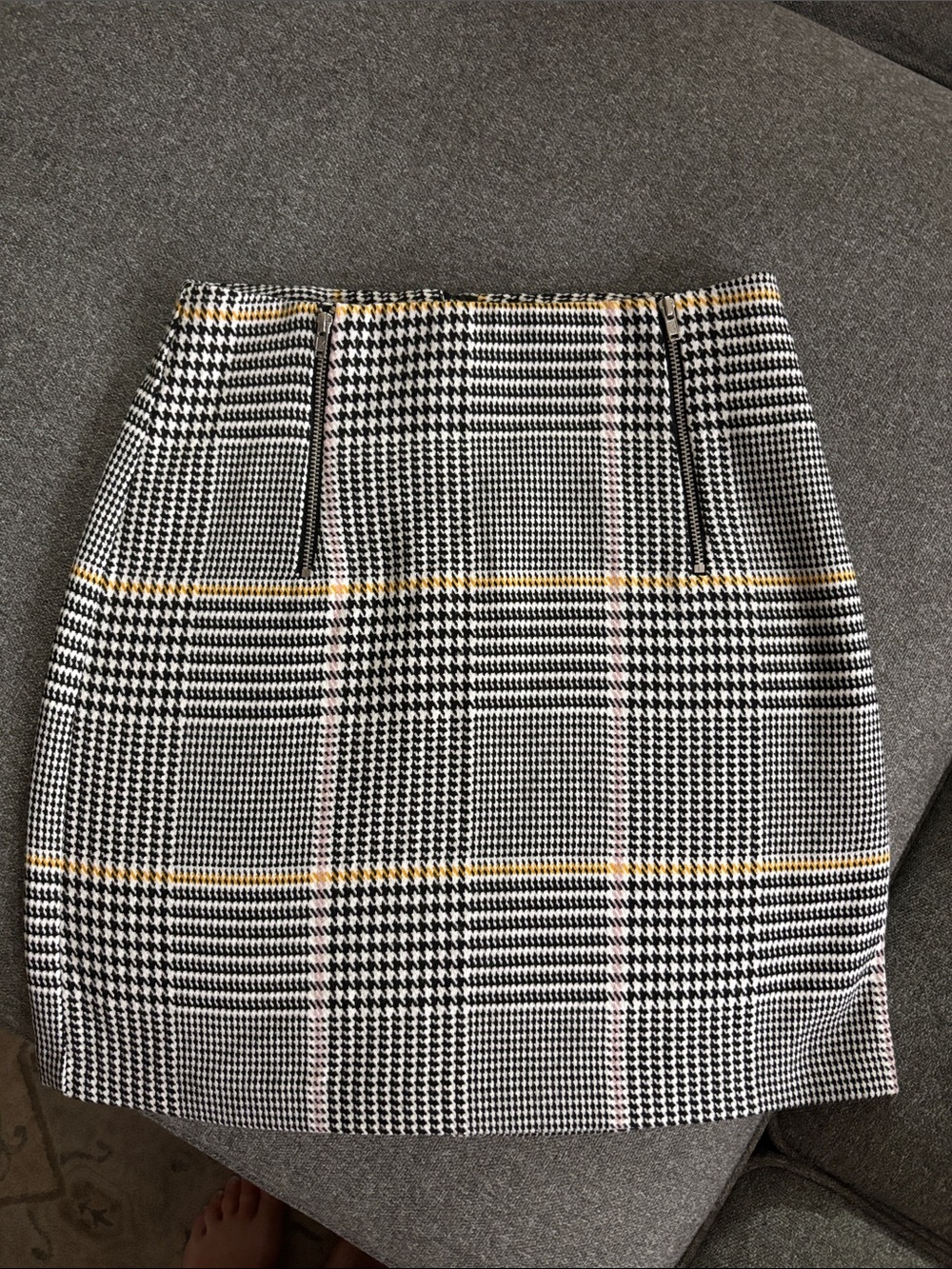 New Look Houndstooth Pencil Skirt in Black, White, Yellow & Pink